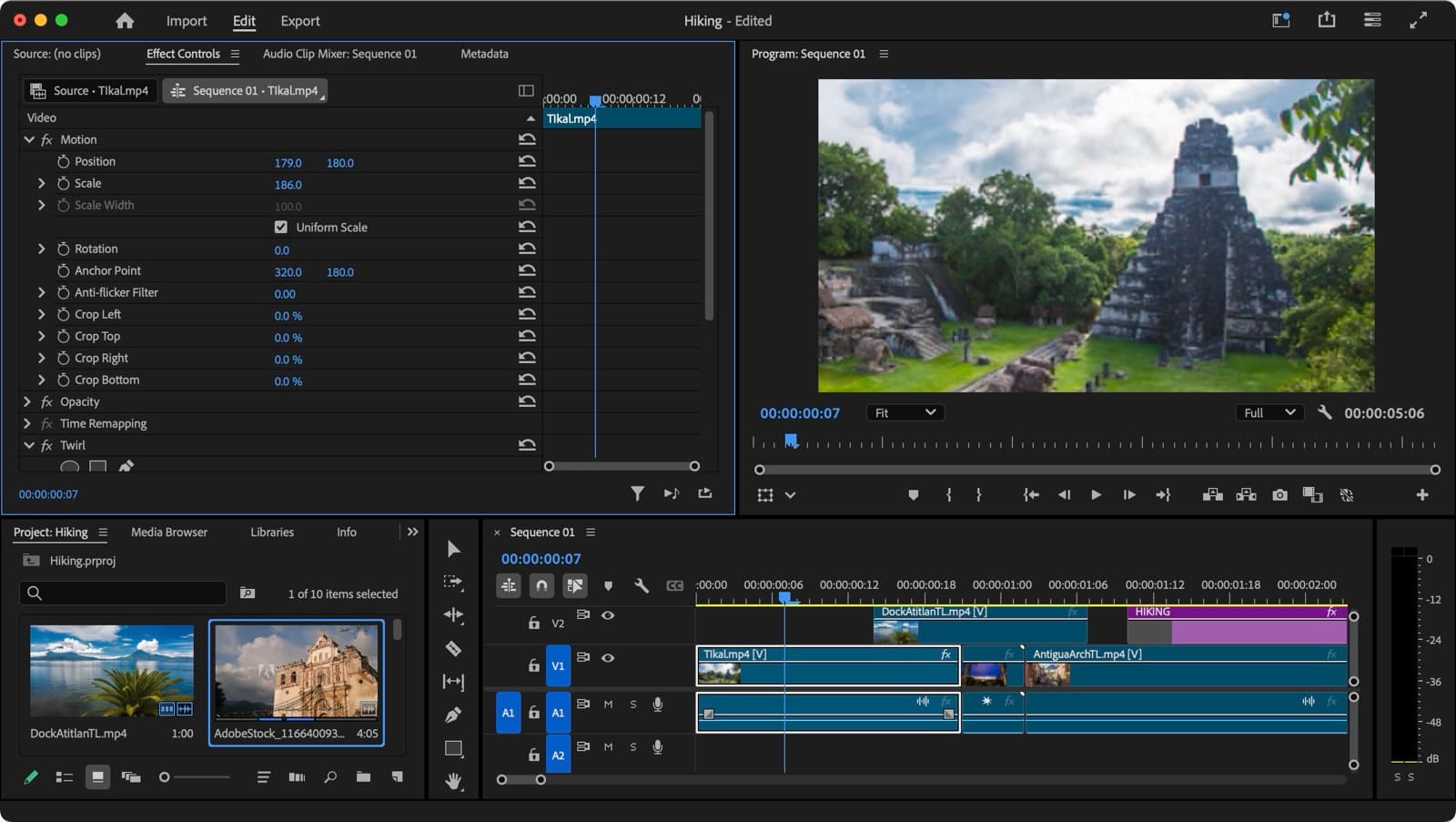 Adobe Premiere Pro editing interface